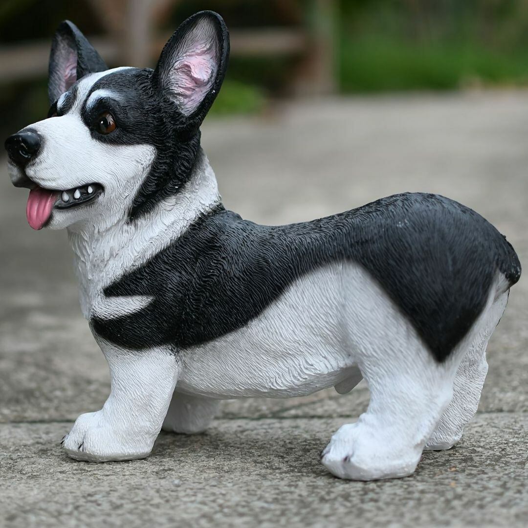 コーギーの置物 子犬の置物 3色展開 イエロー ブラウン ブラック 家