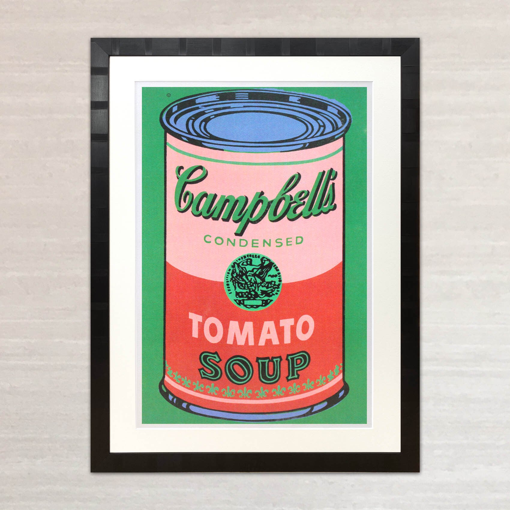 アンディ・ウォーホル「キャンベル・スープ(トマト/レッド&グリーン)1965」展示用フック付大型サイズジークレ ポップアート 絵画