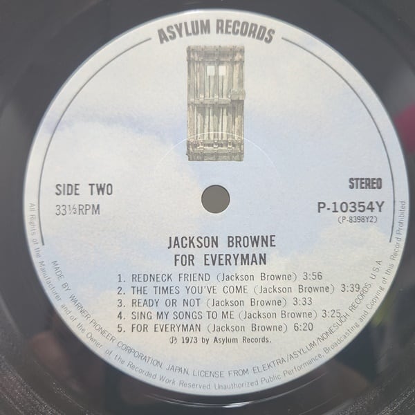 Jackson Browne / For Everyman [P-10354Y] - 画像4