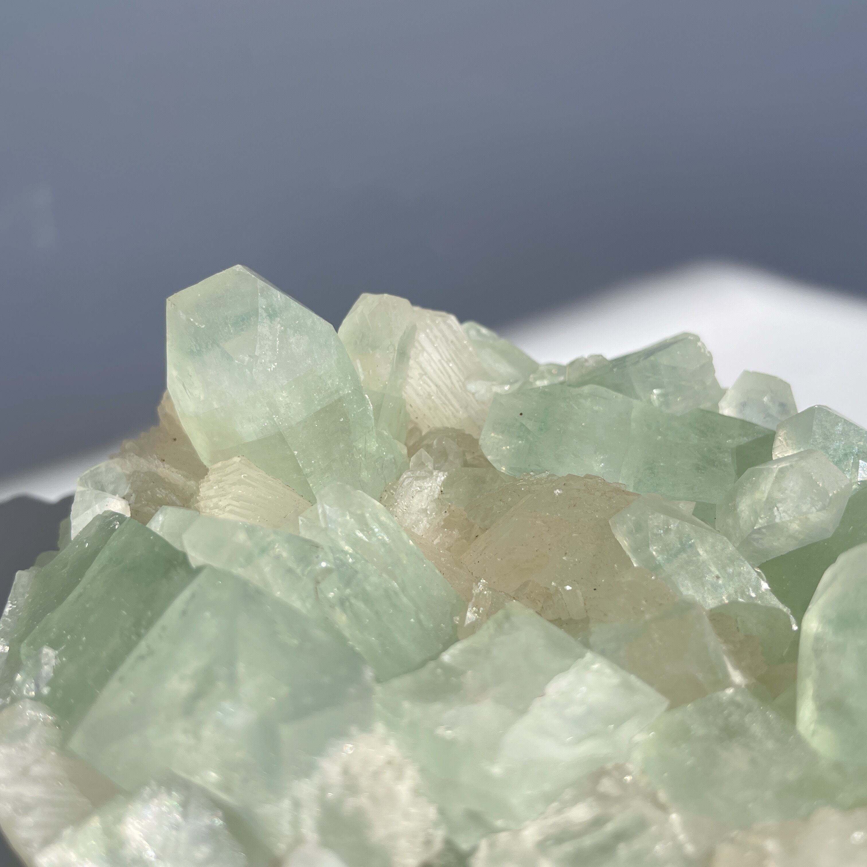 グリーンアポフィライト(40mmx60mm) グリーンアポフィライト＆スティルバイト 36◇ Green Apophyllite