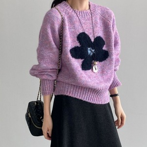 floral crew neck sweater J00028