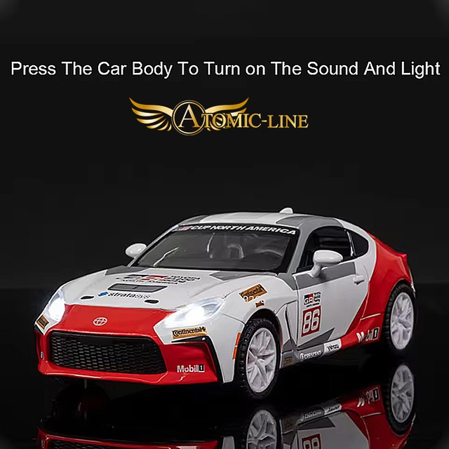 TOYOTA GR86 ZN8 1/32 ミニカー 全3色 ライト点灯 エンジンサウンド 合金モデル 模型 プルバック走行 ジオラマ