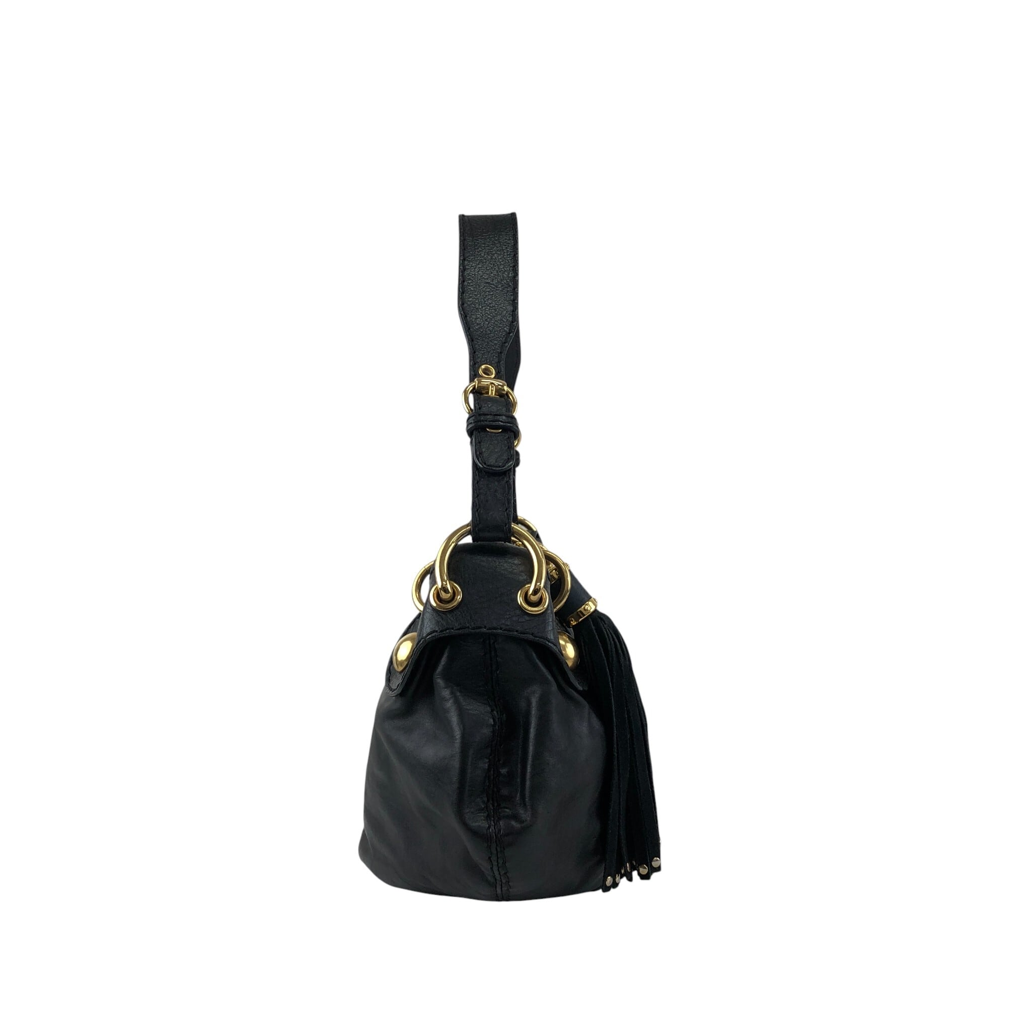 GUCCI グッチ ヒステリア ショルダーバッグ ブラック レザー ホーボー