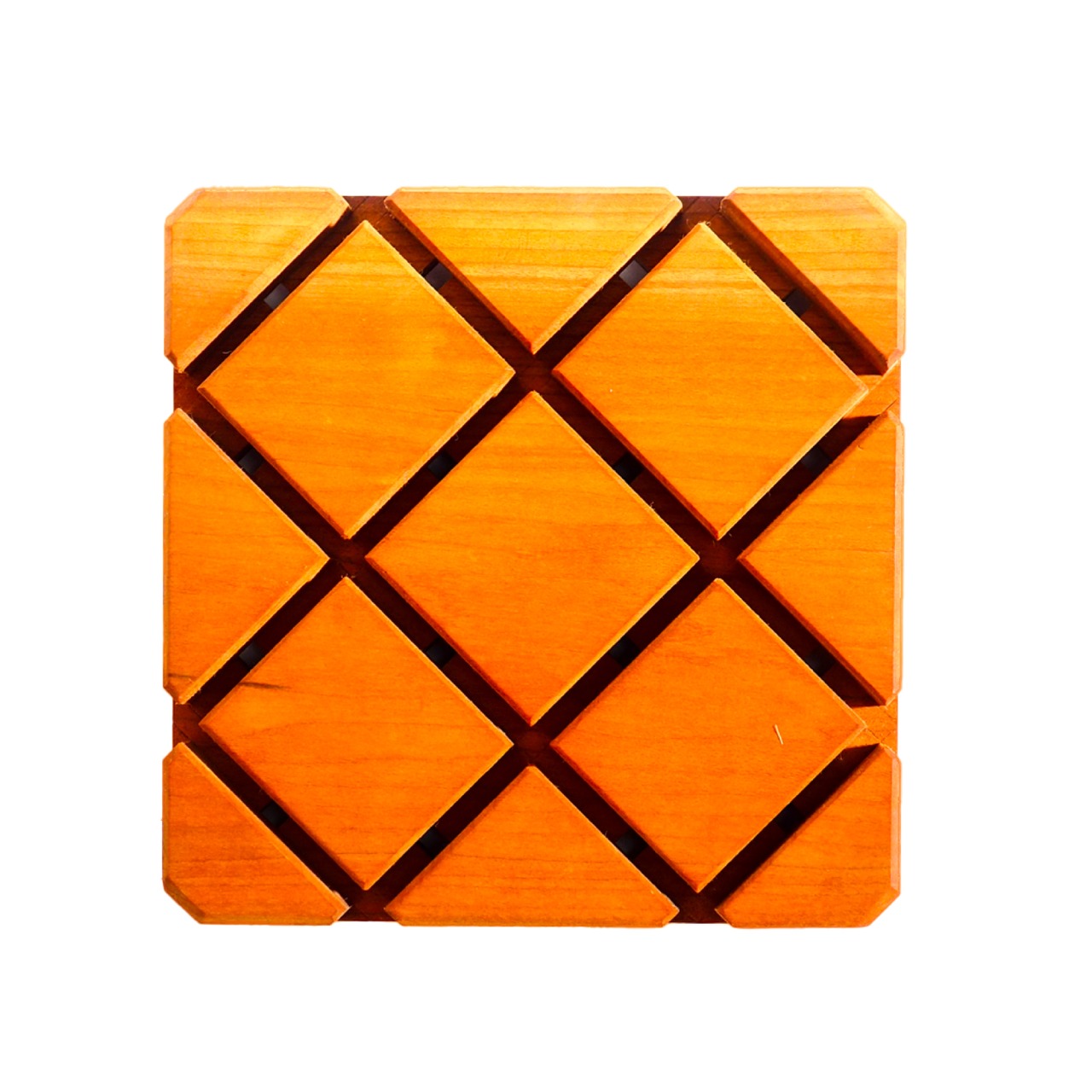 Wooden square or diamond-shaped  wall object