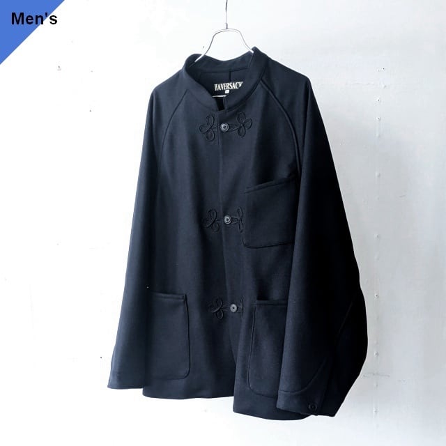 HAVERSACK ラムメルトンスタンドカラージャケット Lambs-Wool Melton Stand Collar Jacket (Navy)