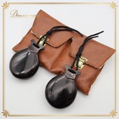 フラメンコ 小物 CASTANUELAS DEL SUR パリージョ カスタネット ブラック系 フィブラ ベテアダ スペシャル 黒 赤 ライン 模様 柄 高級 光沢 楽器 小物 ペア 両手 ダンス小物 小道具 ブラウン系 ゴールド系