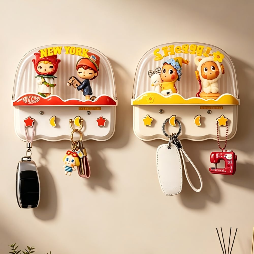 ぬいぐるみ用 壁掛け 収納ケース アクリル ディスプレイラック 4フック