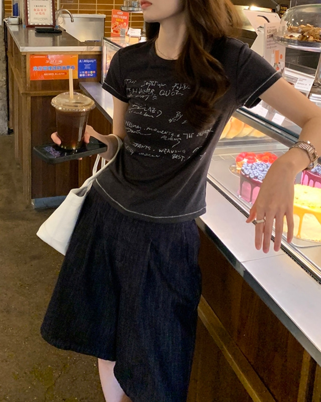 グラフィックプリント半袖Tシャツ 2color A1080 - 11