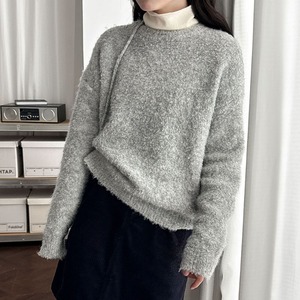 crew neck knit with shoulder bag　J00254