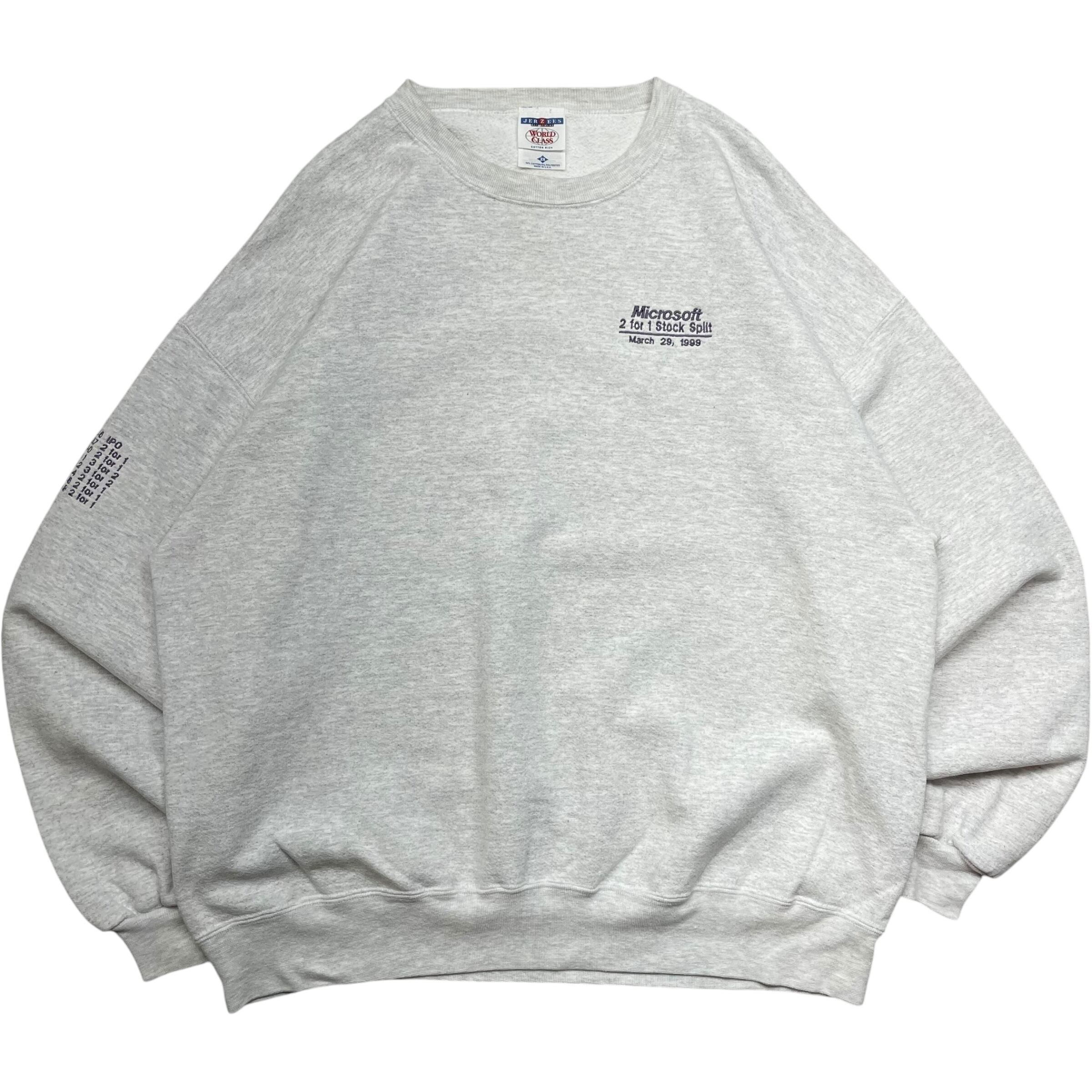 《2XL》JERZEES ジャージーズ Microsoft マイクロソフト 企業ロゴ 刺繍 スウェット USA製 90年代〜 no.4699