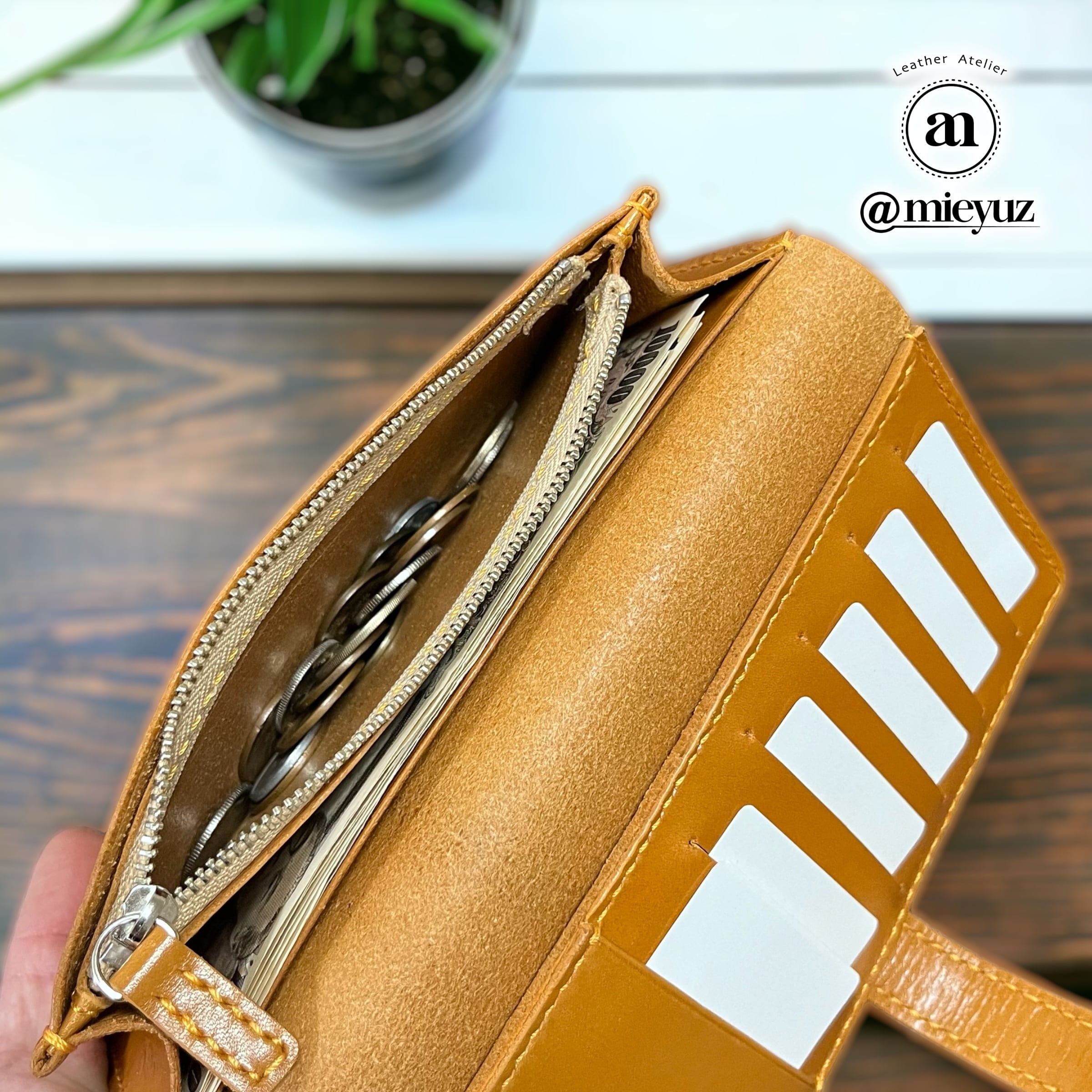 300万入る長財布 小銭入れ無し 本革 特注オーダー オーダーメイド財布