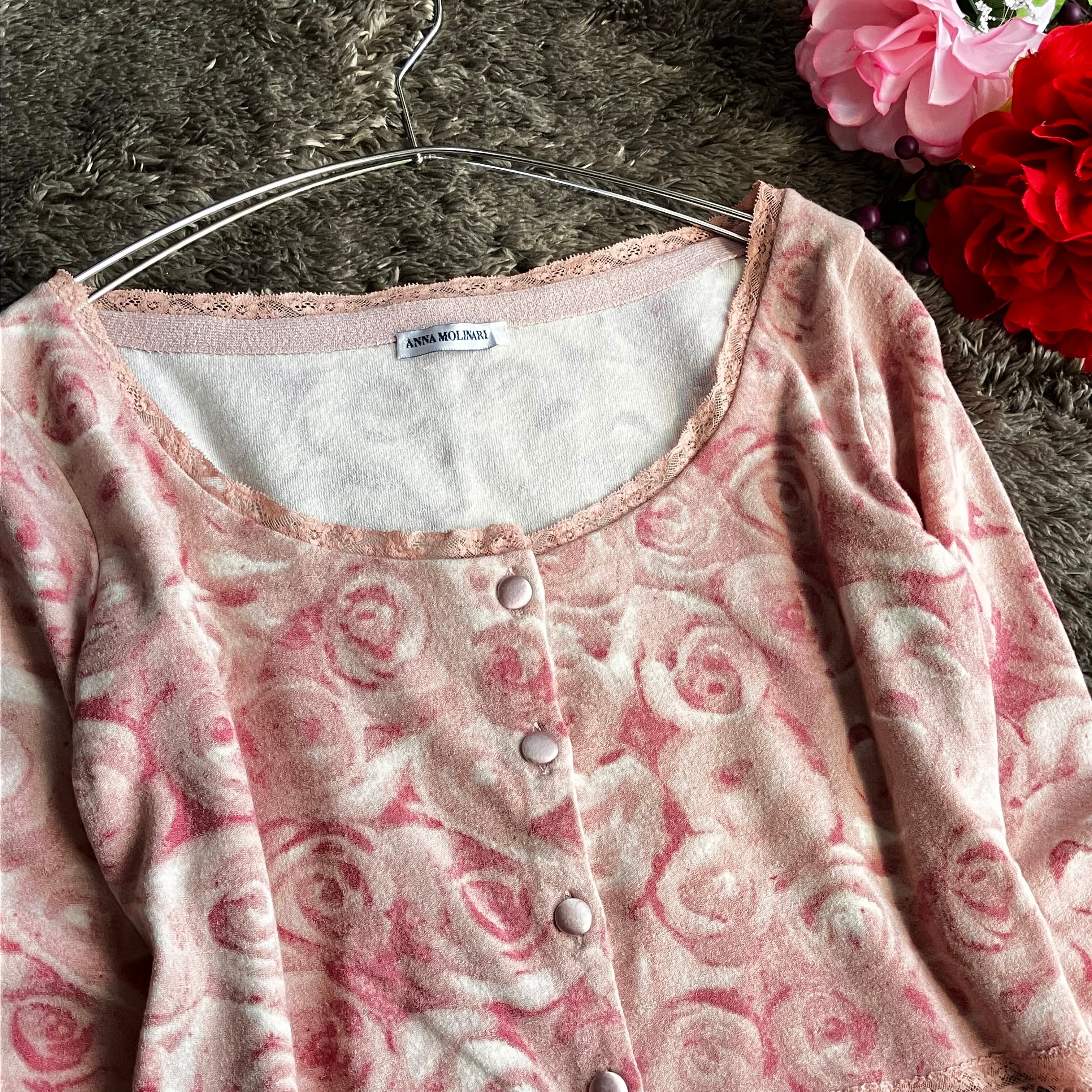 ANNA MOLINARIバラ柄 カーディガン