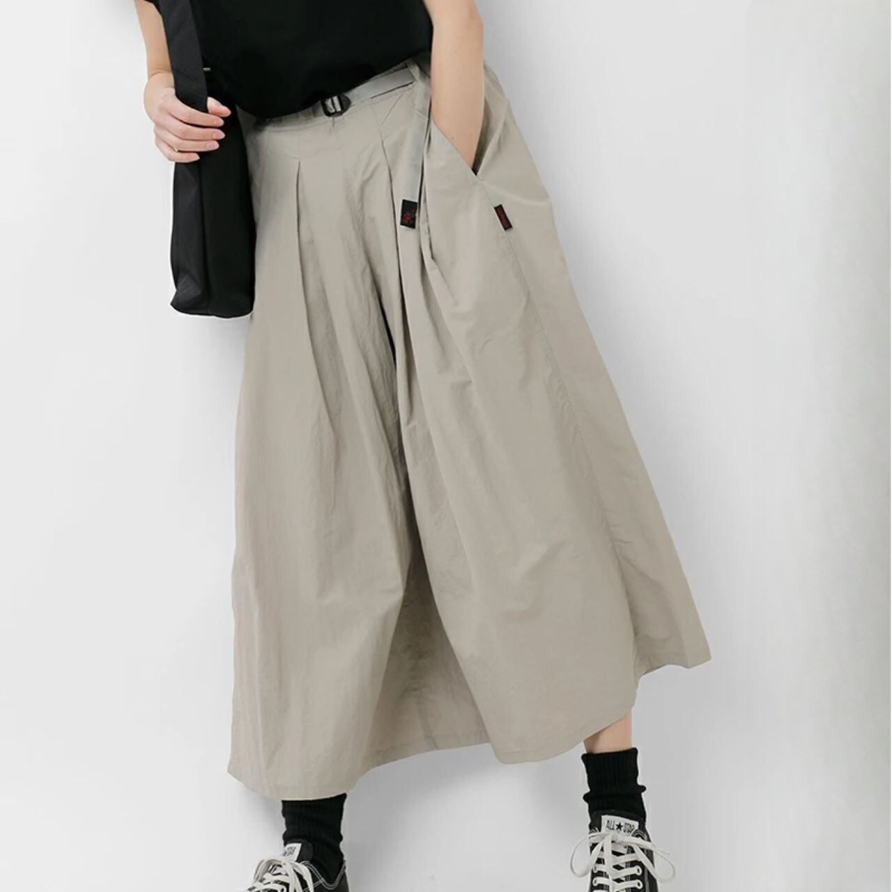 ワイドシルエット ウエストベルト付きパンツ Ln00335
