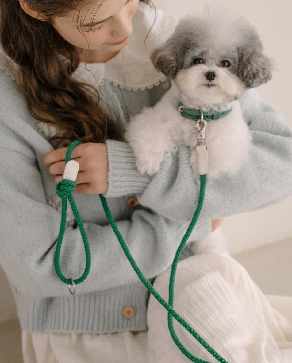 即納【stroll】Rope Leash Slim (Forest Green)