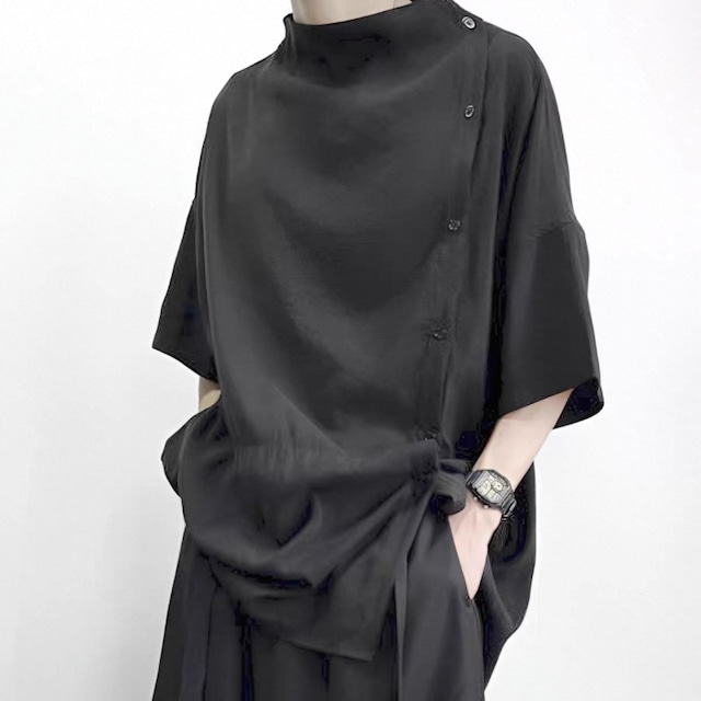 Asymmetric Button T-Shirt【TR3333】