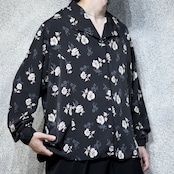 rose pattern open collar shirt
