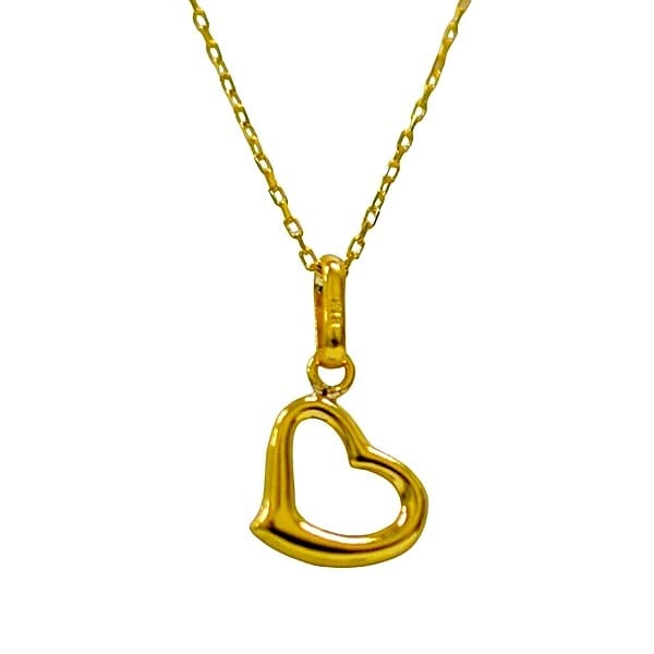 18金】ハート型チャーム K18ゴールドアクセサリー ピアス ネックレス