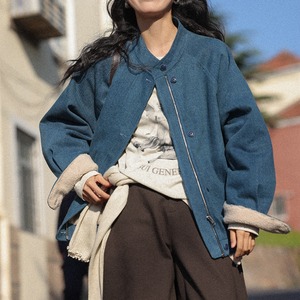 denim boa jacket　J00211