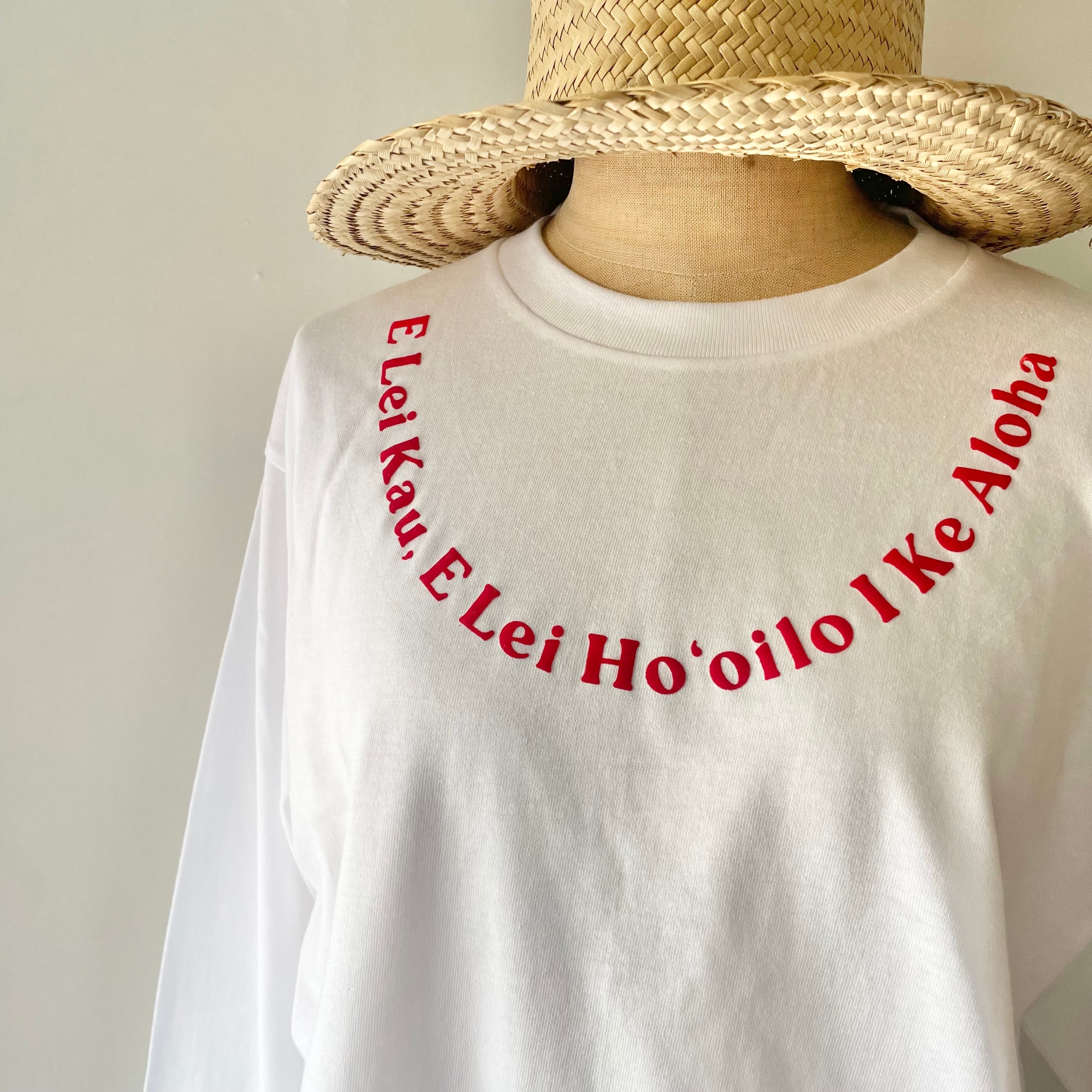 Lei L/S Tee White×Red