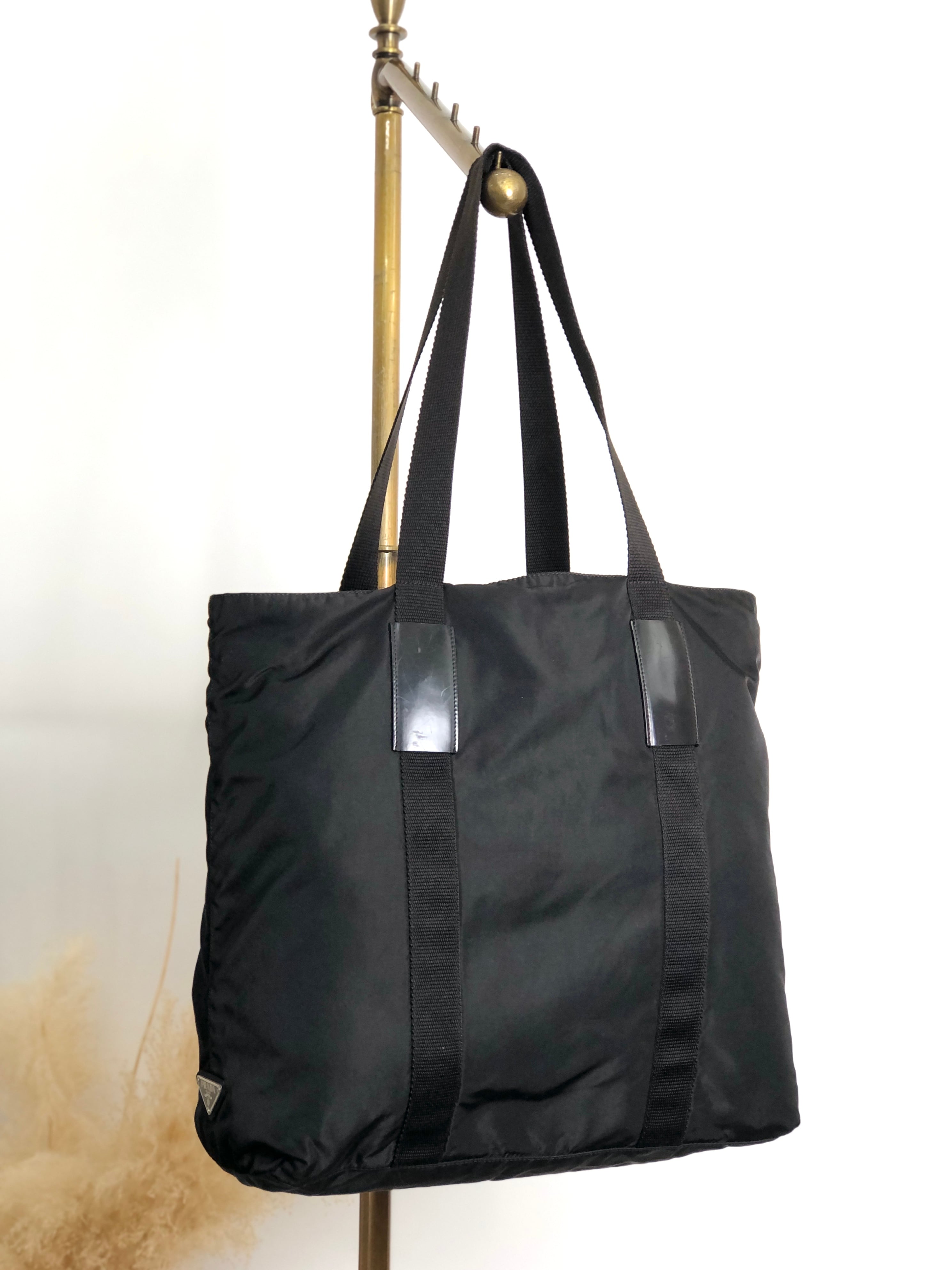 PRADA プラダ トートバッグ ブラック トライアングルロゴ ナイロン vintage ヴィンテージ オールド fdttdc