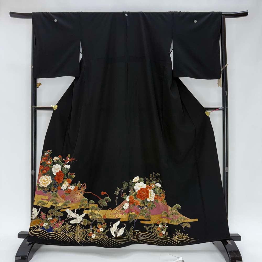 1000円台着物 黒留袖 リサイクル着物 安い リメイク 中古 礼装 ポリエステル リユース 4998