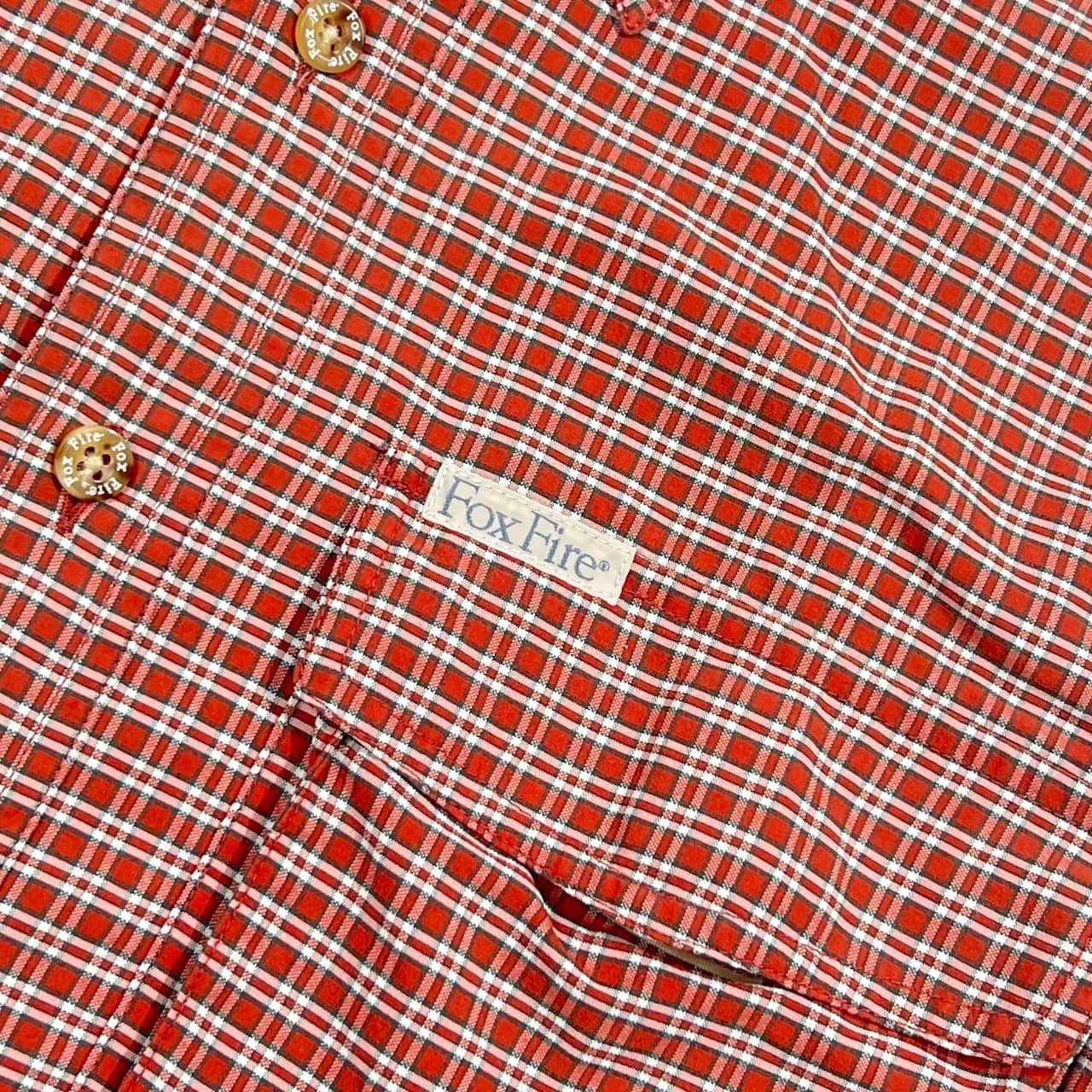 Fox Fire フォックスファイヤー チェック 長袖 ワークシャツ M/朱色系 メンズ アウトドア