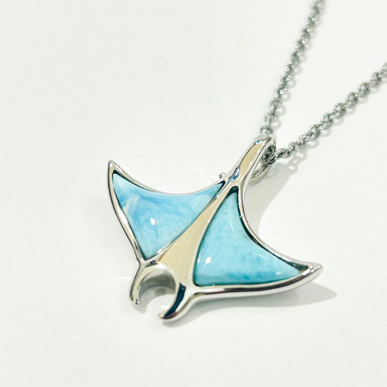 silver マンタレイ ラリマーペンダント