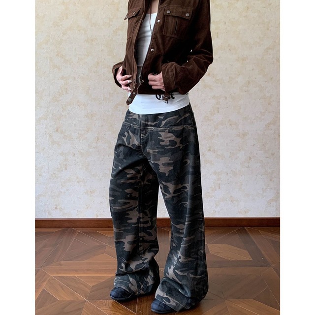 カモフラルーズフィットフルレングスカーゴパンツ 1col   R01819