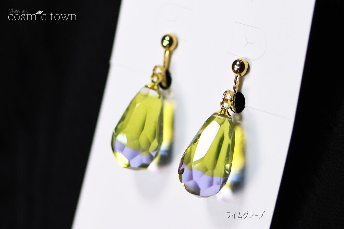 Glass Gem / ガラスの宝石 / イヤリング / ピアス / バイカラー