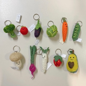 vegetable mascot keyring 10types / ベジタブル マスコット キーリング キーホルダー 野菜 韓国雑貨