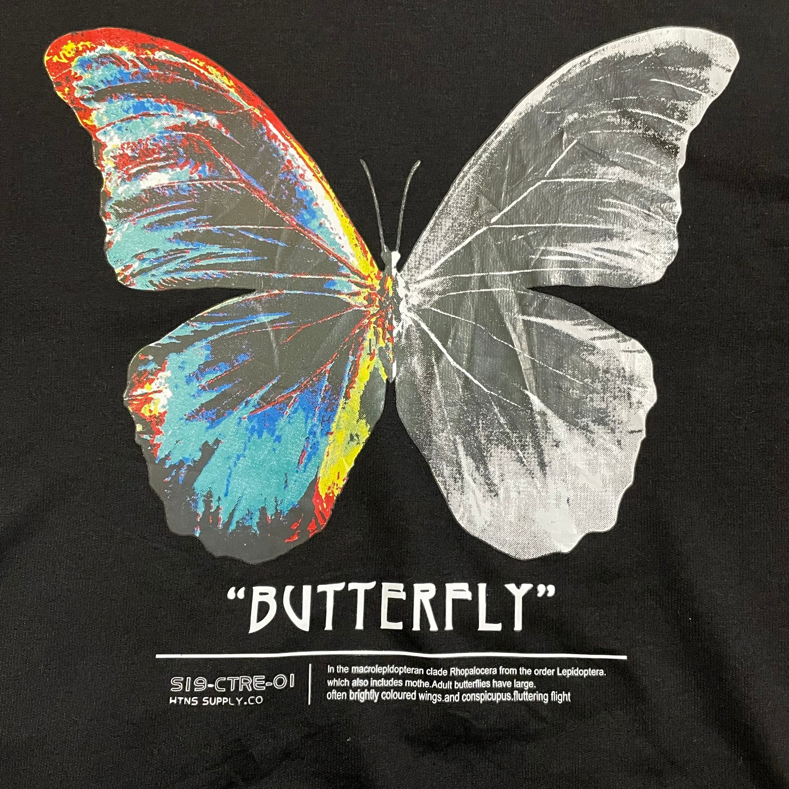 USA古着】 BUTTERFLY バタフライ 蝶々 バックプリント ロゴ 薄手 ...