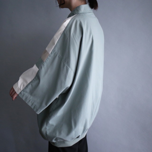 earth coloring switching design XXX over size h/s pullover