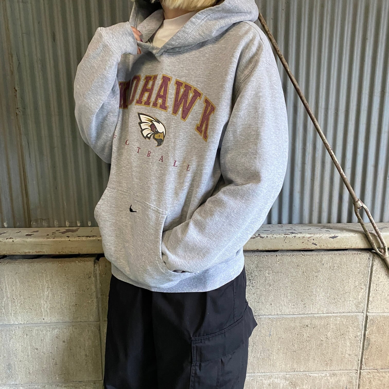 00年代 NIKE TEAM ナイキ KOHAWK スウォッシュ センターロゴ刺