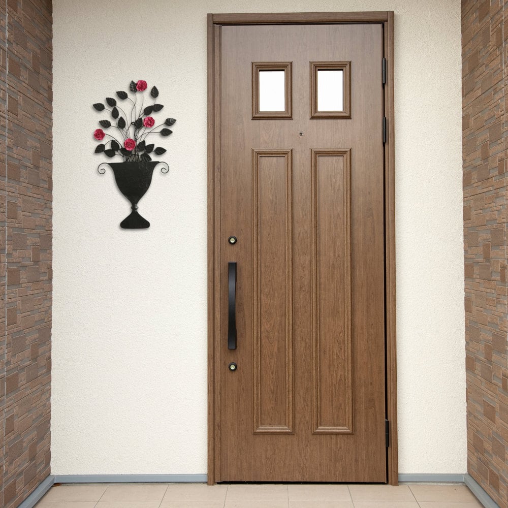 フラワーベースアイアンウォールデコ|アンティーク調 壁掛けインテリア