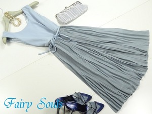 送料無料 未使用 発表会 舞台衣装 パーティ シフォン プリ－ツ ワンピース 9号 M (OPN5849)