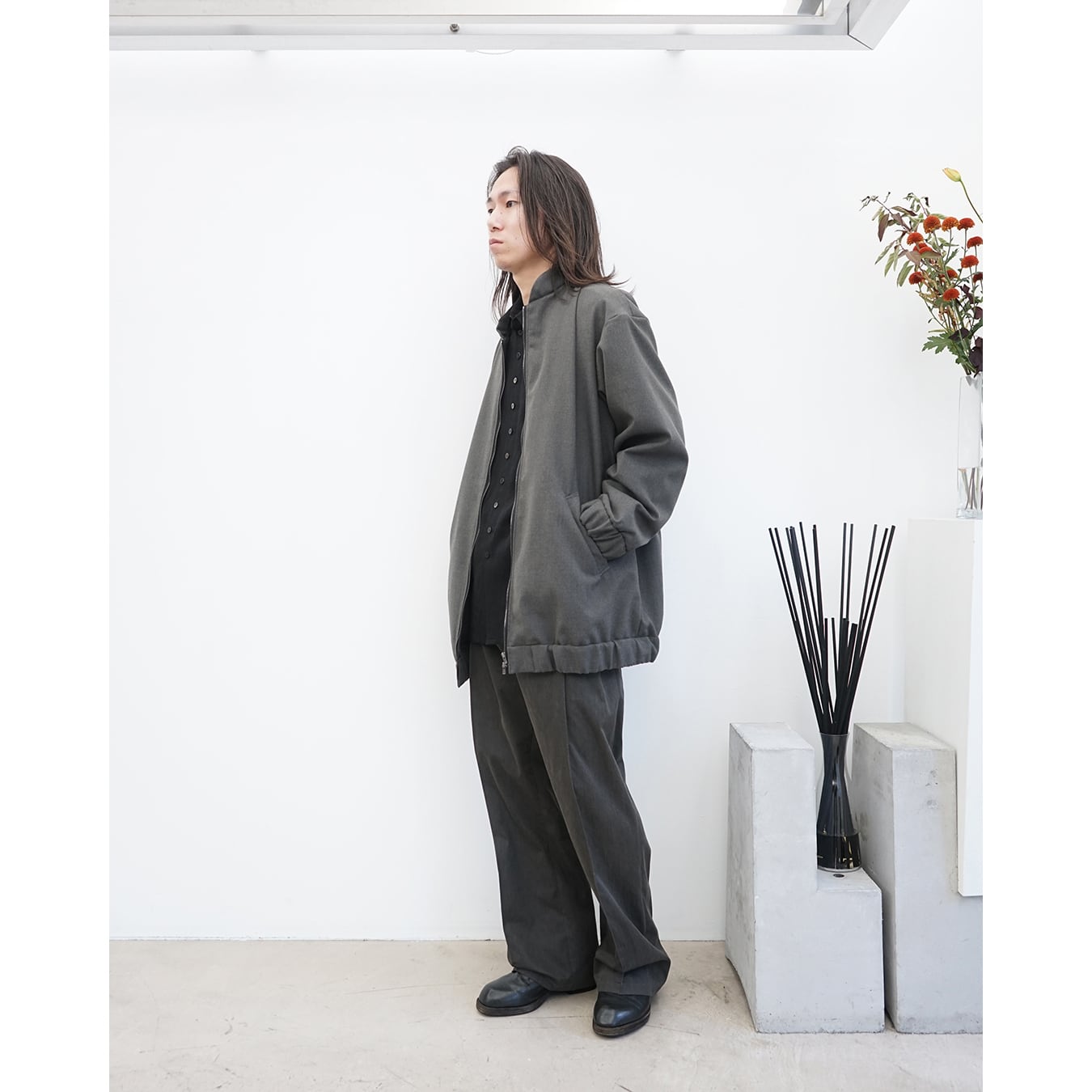 kujaku] (クジャク) J-257 Unlined Oversized Zip Blouson ver. YN