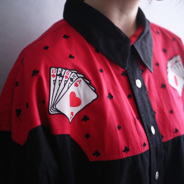 trump embroidery shoulder design over size shirt