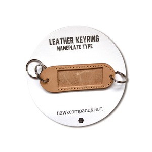 217004 LEATHER KEYRING NAMEPLATE TYPE / NATURAL
