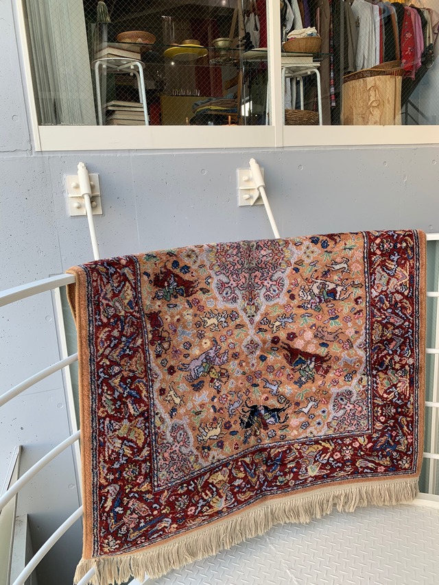 Antique Islamic ペルシャ rug / orange brown