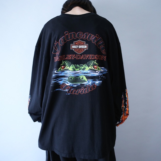 "HARLEY DAVIDSON"  front and back and sleeve printed l/s tee