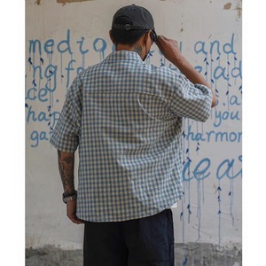 Gingham logo patch shirt 1461