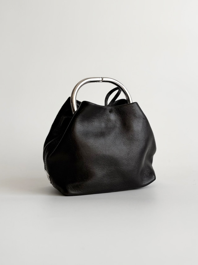 S2003 PRADA METAL HAND LEATHER BAG