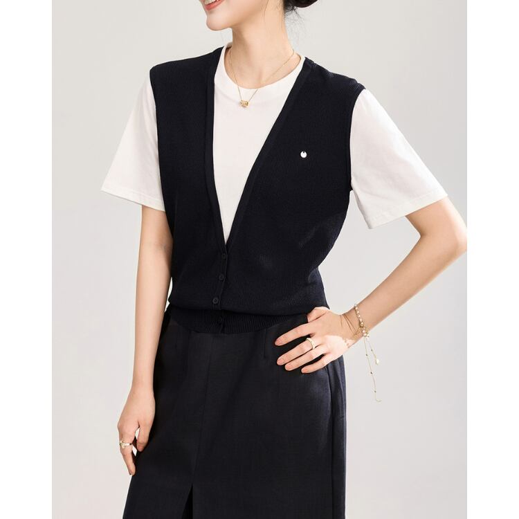 Silk Blend Fine Gauge Knit Vest Top 2604004