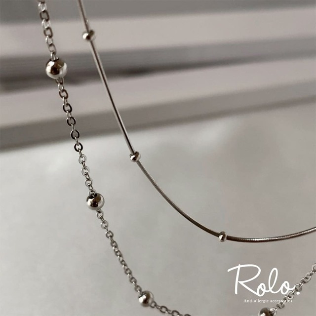 2連ボールチェーンネックレス シルバー925