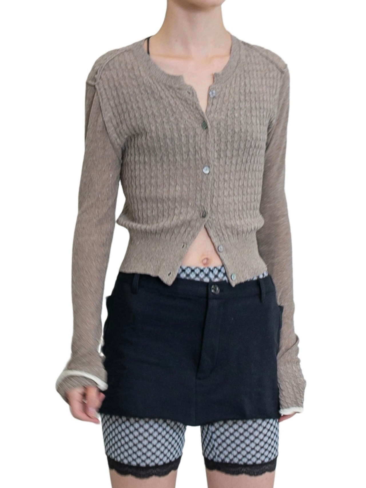 PERVERZE パーバーズ /Silk Thin Cable Knit Cardigan ¥27,500-  / カーディガン - 3