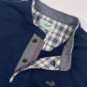 Crocodile クロコダイル 長袖 ヘンリーネック シャツ サイズ L /ネイビー系 メンズ