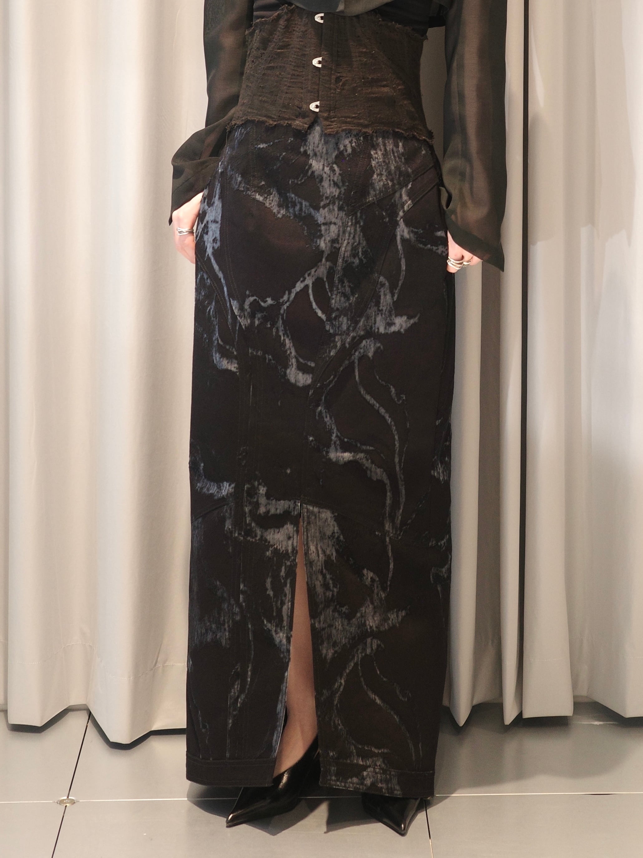 26SS】MUKCYEN ムッシャン / スカート /denim fascia mapping skirt