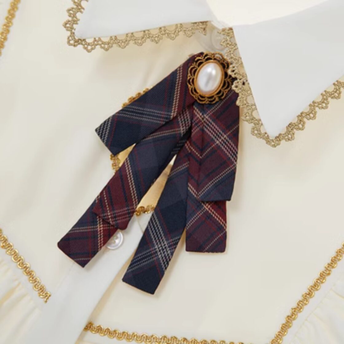 SEASONZ アイドル衣装 ブローチ付き蝶ネクタイ チェック柄