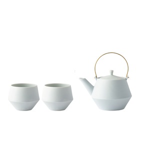 new [GIFT SET] Frustumミニ土瓶＆煎茶 (白藍釉)