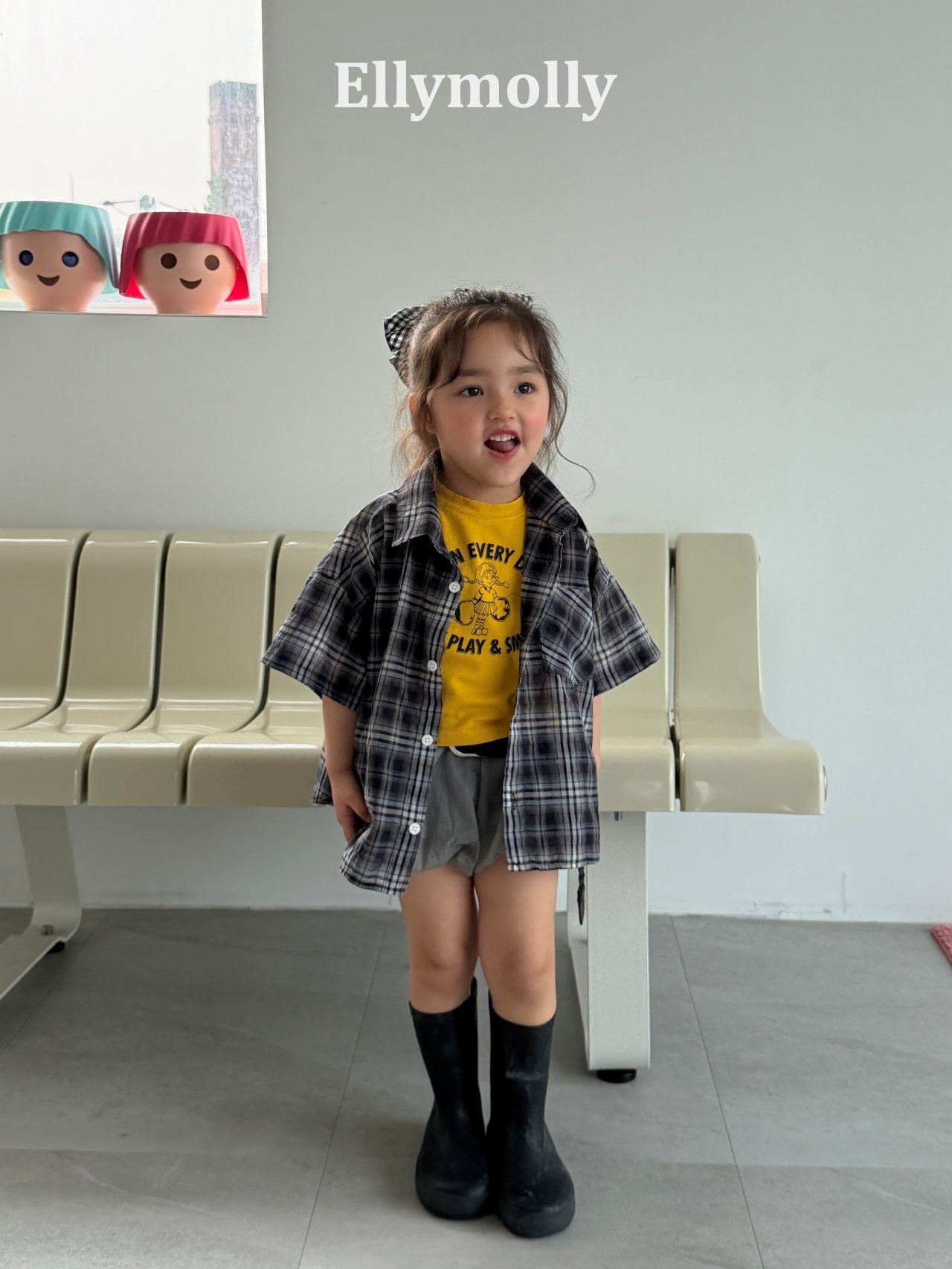 [ELLYMOLLY] Netty short-sleeve shirt +fee2 / [엘리몰리] 네티반팔남방